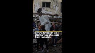 Severe damage in Israel after barrage of rockets from Hezbollah | AJ #shorts