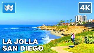 [4K] La Jolla in San Diego, California USA - Scenic Walking Tour & Travel Guide  Binaural Sound