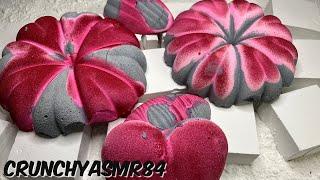 Pink & Gray Bundts, Dino Eggs & and Heart on a bed of Fresh Chalk | Oddly Satisfying | ASMR