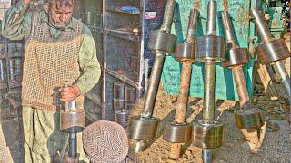 Genius Old Man Making Drum Boring Brake In Local Workshop.