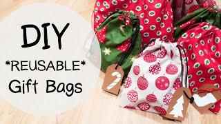 DIY *REUSABLE* Gift Bags | SEW & NO-SEW Methods |  SUSTAINABLE Christmas 