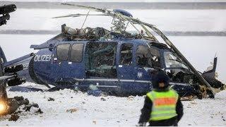 Berlin police helicopter collision caught on film