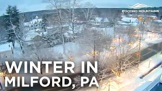 Snow in the Small Town of Milford, PA | February 2021 Time-lapse