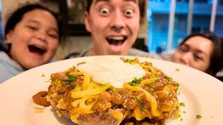 Cooking A Loaded Baked Potato Dinner For The Family