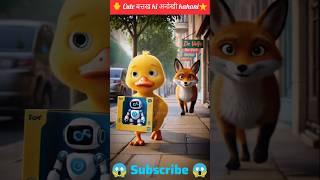 The Little Duck and the Cunning Fox|| Cartoon || ShortStory ||#shortvideo ||#shorts #animals #ai