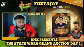 FOZYAJAY SHOCKED EVERYONE & GOT RTP AZTEC | RNX PRESENTS | THE STATE WAR GRAND AUCTION DAY 1