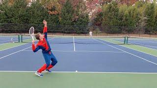 Spiderman vs 6 UTR! | Mitchell Frank Tennis Academy