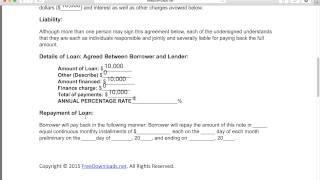 How to Write a Free Personal Loan Agreement | PDF | Word