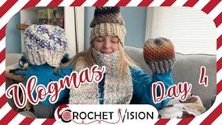 Making Hats! And Putting Up the Tree | Crochet Vision Vlogmas Day 4