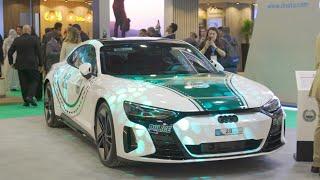 The Audi RS e-tron GT, in the signature Dubai Police green livery.