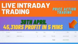 30th April | Live Intraday Trading Today | Intraday Trading In Equity | Price Action Trading