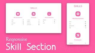 Responsive Skill section design using HTML and CSS