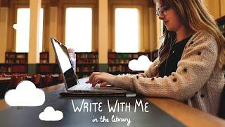 Write with me in a beautiful old library ️ 1 hour of ASMR typing, gentle music & library sounds