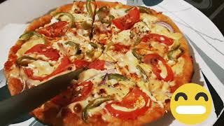 Homemade Veg Pizza | Mitra's Kitchen | Delicious and crunchy | Without oven | Don't miss seeing it