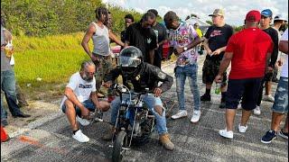 Mini Bike Drag Racing Crash