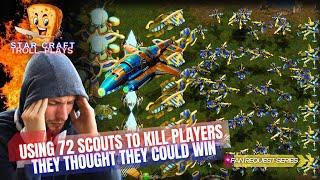 StarCraft Troll Plays  |  Using 72 Scouts to Kill Players |  How To Gameplay