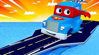 Carl der Super Truck - Der Flugzeugträger Lastwagen ! - Lastwagen Zeichentrickfilme für Kinder  