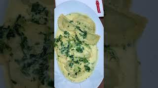 creamy mezzalune spinaci #italianfood #shorts #viral