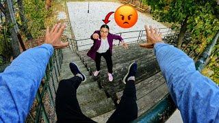 I GOT ANGRY  MY TEACHER AND RAN OUT OF THE CLASSROM @DumitruComanac (Parkour POV Chase)