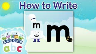 @officialalphablocks - Learn How to Write the Letter M | Bouncy Line | How to Write App