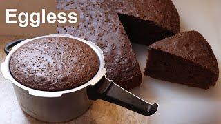 Chocolate Sponge Cake in Pressure Cooker | Basic Sponge Cake Recipe | Chocolate Cake Without Oven