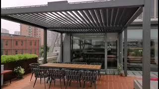 Aluminium Pergola Waterproof Louver Roof System Kits Outdoor Gazebo Garden Bioclimatic