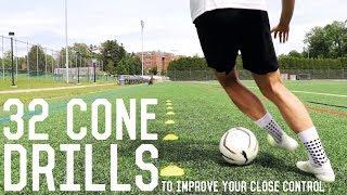 32 Close Control Dribbling Cone Drills | Improve Your Close Control Dribbling