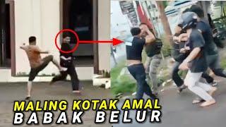 KAPOK..! Maling Kotak Amal ini Kepergok Auto Disikat Habis