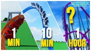 Building The SINGLE RAIL COASTER in 1 MINUTE, 10 MINUTES and 1 HOUR!