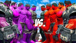 TEAM PURPLE HULK VS TEAM RED HULK - EPIC SUPERHEROES WAR