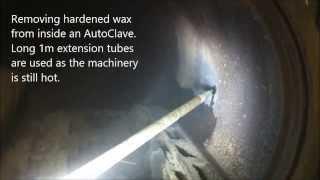 Optimum Dry Ice Blasting to clean an AutoClave Wax Boiler