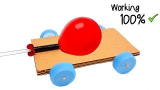 Very Easy Working Balloon Powered Car, DIY Balloon Car Science Project, Air Car Science Experiment