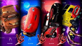 Spider Lightning McQueen vs Cars Mater vs Lightning McQueen Exe vs Truck Eater