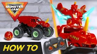 How to drive the BAKUGAN RC Truck and unleash Dragonoid!  MONSTER JAM RC trucks