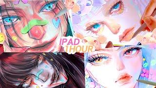  "1 HOUR"  SATISFIED IPAD DRAWING SOUND - ASMR - 