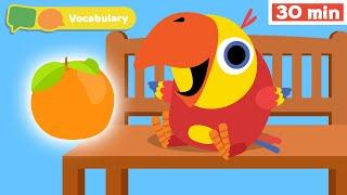 Learning First Words w Larry | Sensory Stimulation for Babies | Vocabulary for Kids | Vocabularry