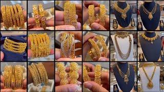 gold bangles designs/gold  kangan collection/New Gold bangles designs 2024/gold necklace set