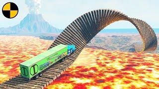 Cars vs Impossible Loop Bridge but The Floor is Lava  BeamNG.Drive