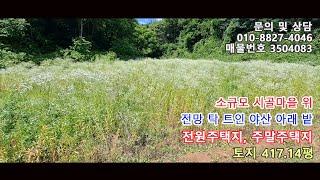 야산 아래 전망 트여 있는 조용하고 한적한 곳으로 전원주택지 주말주택지 농막토지 [매물번호 3504083]