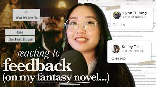 my friends read the first chapters of my new book 🫠... beta reader feedback reaction *adult fantasy*