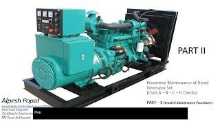 Preventive Maintenance of Diesel Generator Set -  Part II