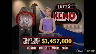 @adelaidecrowsrdabest @anthony78977 - Monday Tatts Keno Draw, Monday September 4th 2000