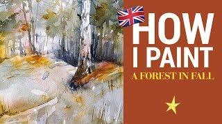 Fall Forest in watercolor - ENGLISH VERSION