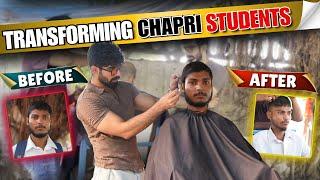 Giving FREE HAIRCUT TO STRANGER STUDENTS| CHAPRI Transformation| Face shapes| Mens hairstyle|Haircut