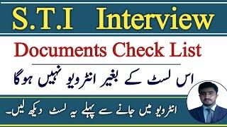 STI interiew required documents checklist