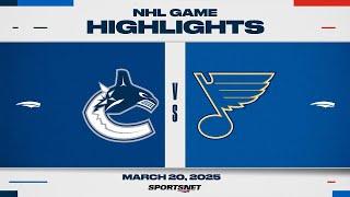 NHL Highlights | Canucks vs. Blues - March 20, 2025