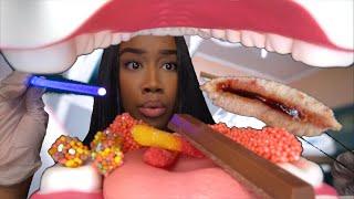 ASMR Dentist Cleans Your Teeth and Eats The Candy & Your Lunch Out Of It  ASMR Dentist Role-play