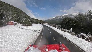 Orange Warning snow - Lewis Pass to Engineers Camp - MAN Truck