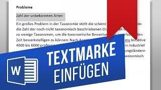 Textmarken hinzufügen in Word | In Word eine Textmarke erstellen