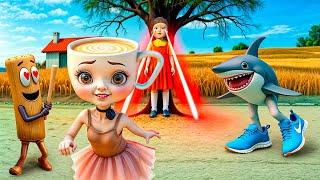 Italian BRAINROT VS SQUID GAME Doll and Ballerina Cappuccina by WooHoo Meow!